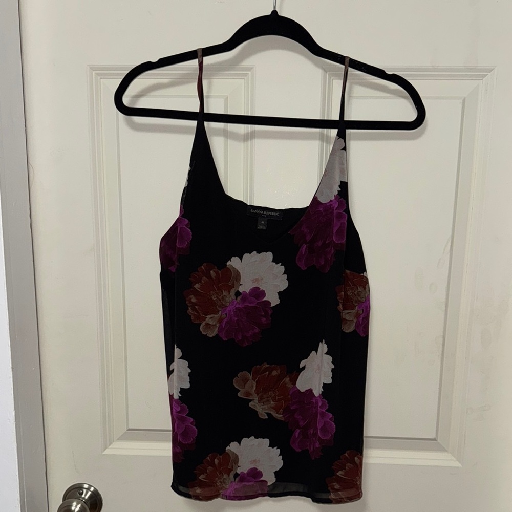 Floral Black Camisole Top